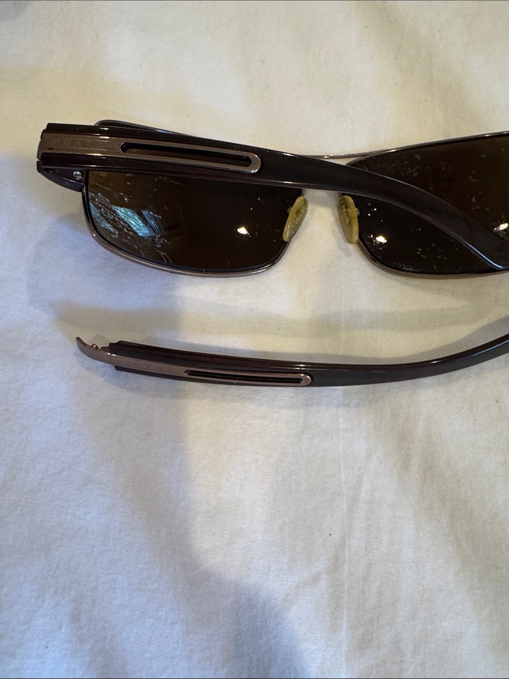Prada Silver Frame Sunglasses with Brown Gradient Lenses - Picture 4 of 8